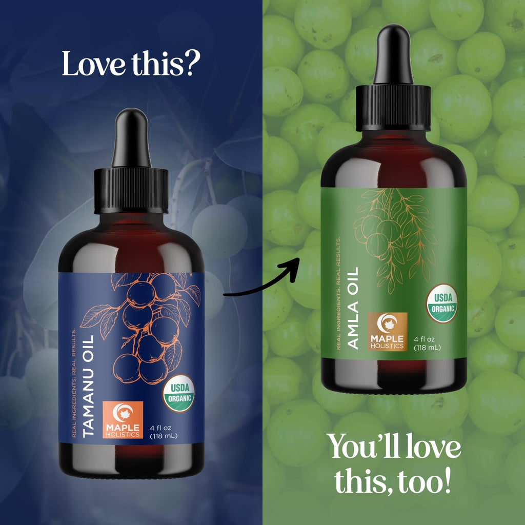 Maple Holistics 100% Pure Organic Tamanu Oil – Cold-Pressed, Virgin & Unrefined | Non-GMO, Vegan & Cruelty-Free (4 oz)