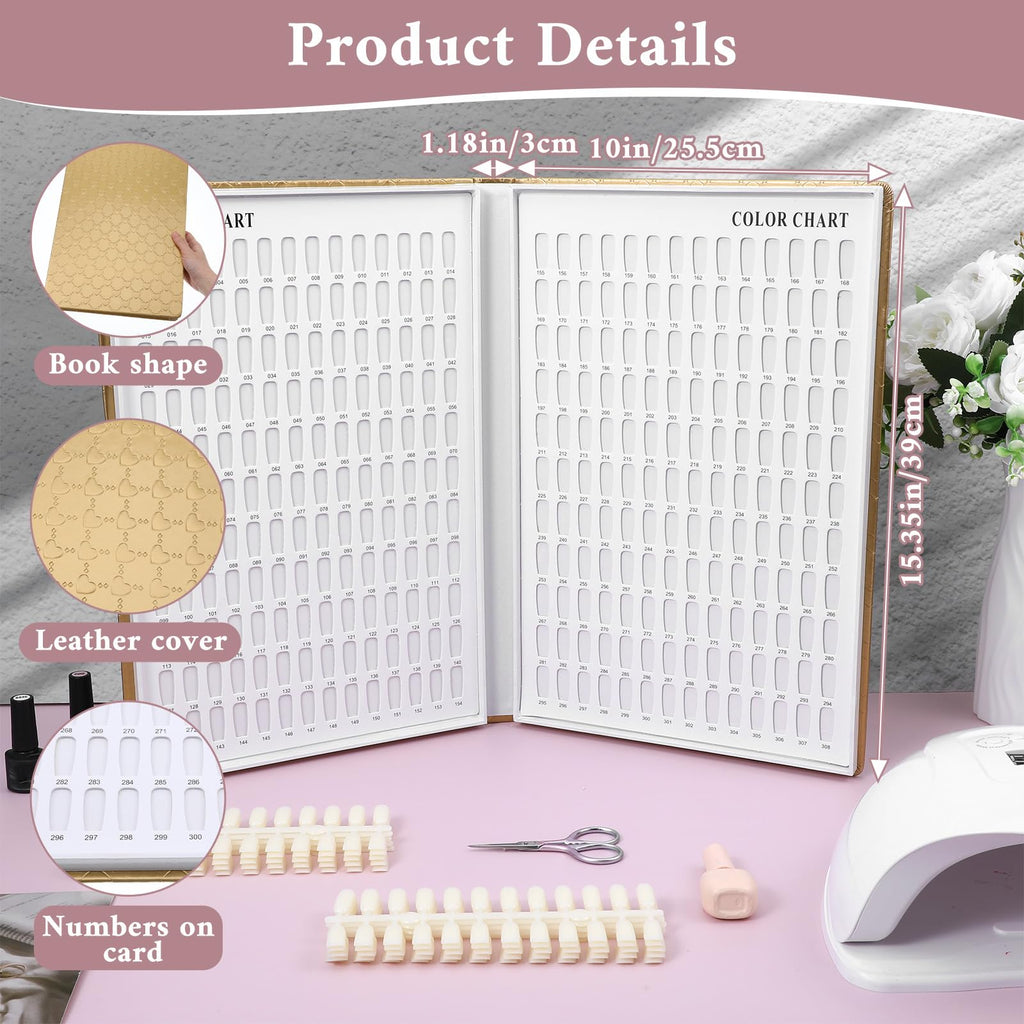 MAQUITA 308-Color Nail Swatch Book with 360 Tips – Portable Salon Display