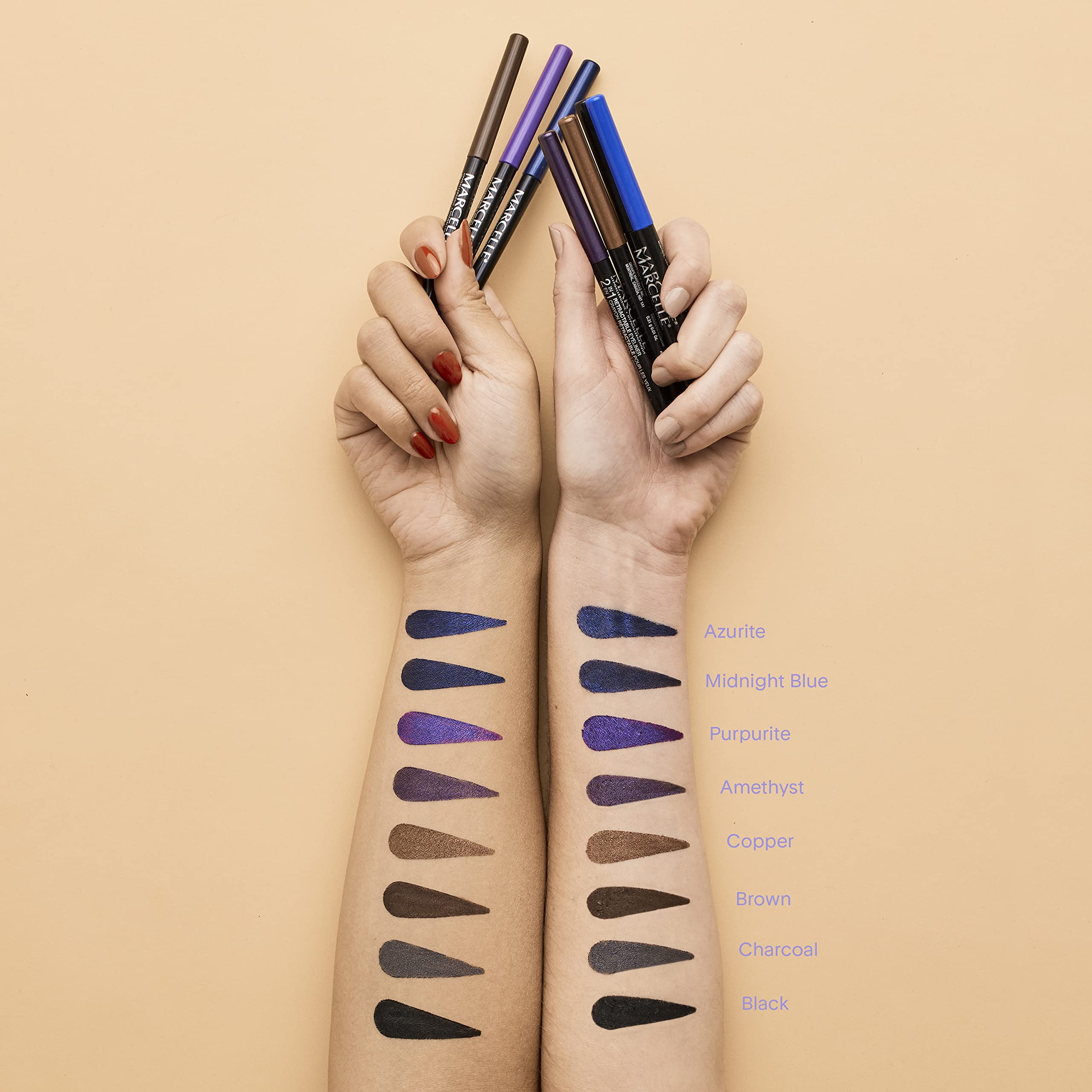 Marcelle 2-in-1 Retractable Eyeliner – Black, Waterproof, 12h Wear, Hypoallergenic