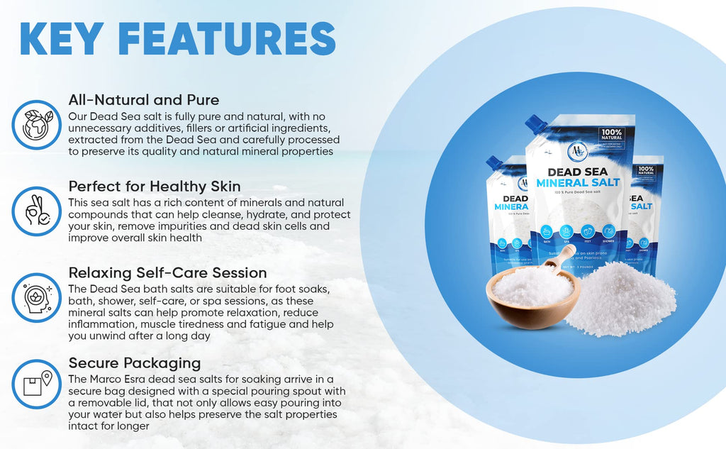 MARCO ESRA Dead Sea Salts for Soaking – Mineral-Rich Bath Salt