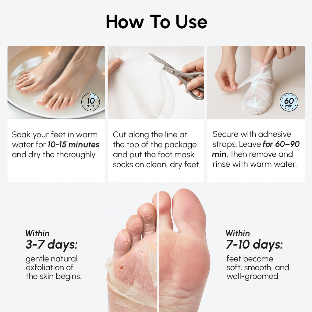 MAREE Foot Peeling Mask – 3-in-1 Exfoliating Socks for Dry Feet