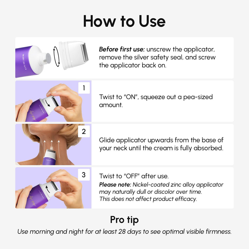 MAREE Neck Cream with Face Roller – Pro Retinol & AH-8 Firming Neck Cream