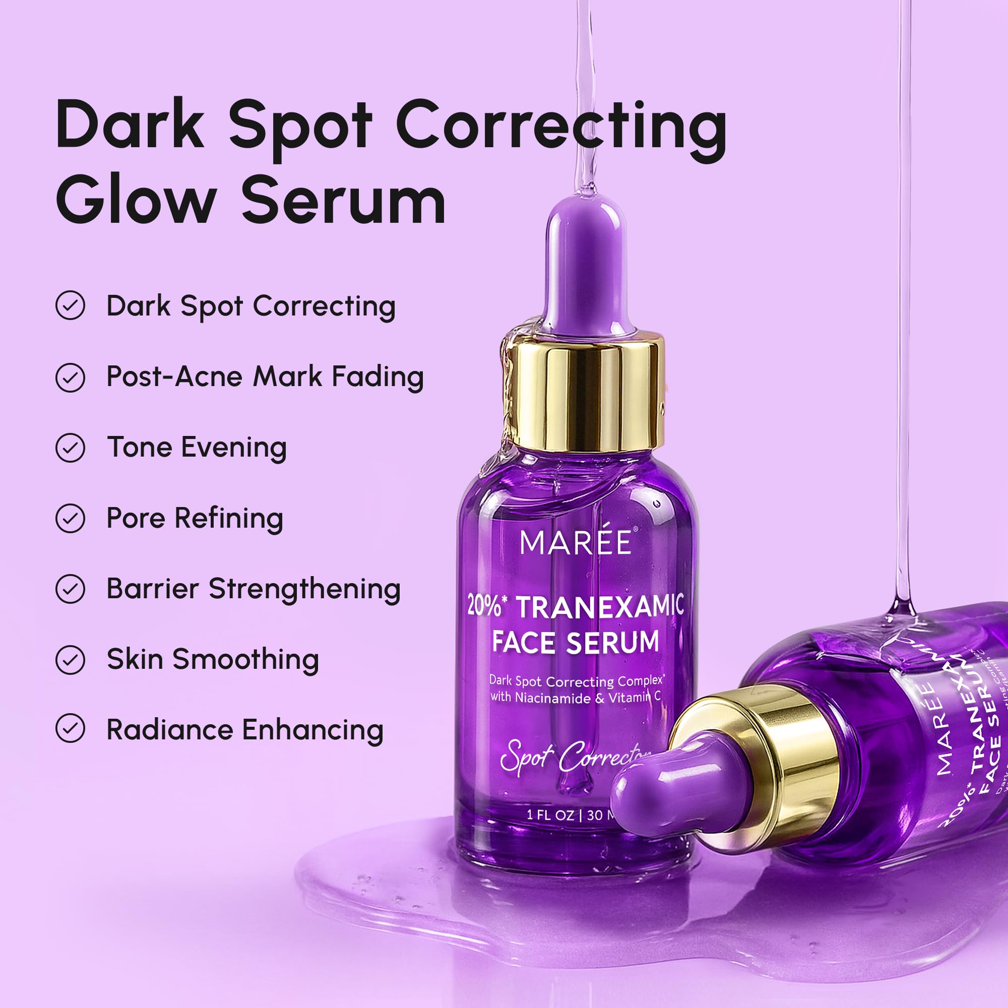 MAREE 20% Tranexamic Acid Serum Complex – Dark Spot Corrector with Niacinamide & Vitamin C