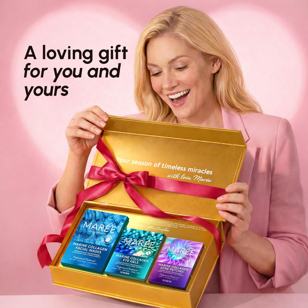MAREE Valentines Day Skincare Gift Box – Under Eye Patches, Collagen Mask & Star Pimple Patches