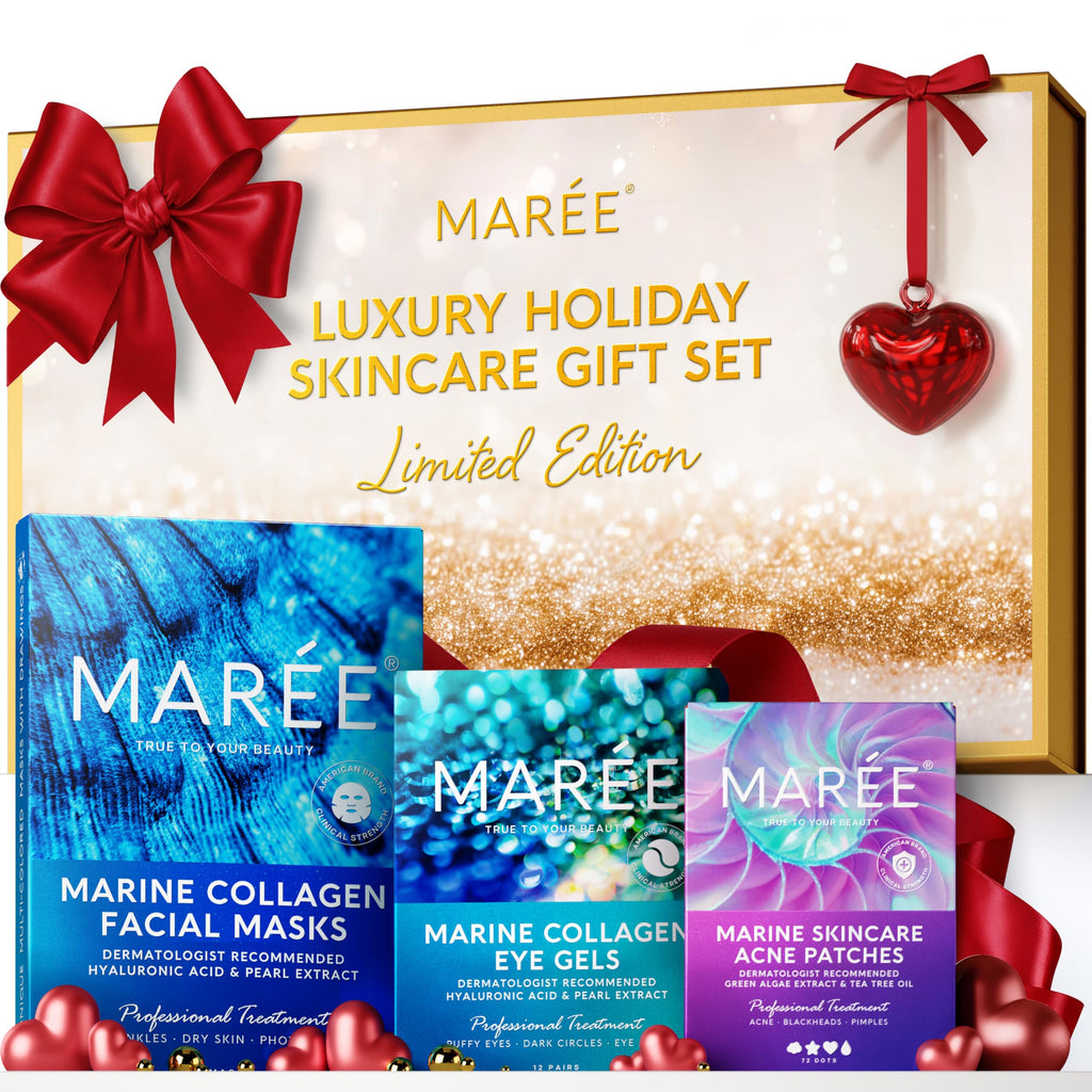 MAREE Valentines Day Skincare Gift Box – Under Eye Patches, Collagen Mask & Star Pimple Patches