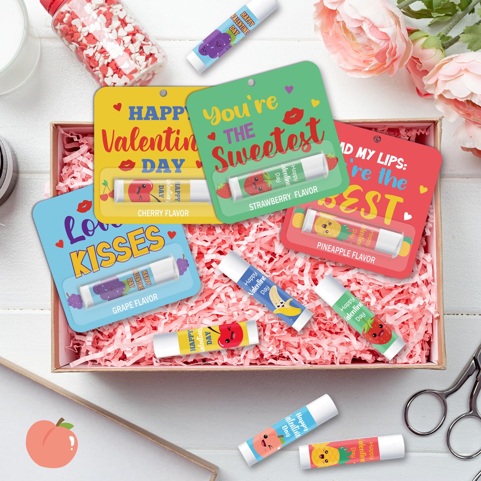 Marhpveua 24-Piece Fruity Lip Balm Gift Set Valentines Day Gifts