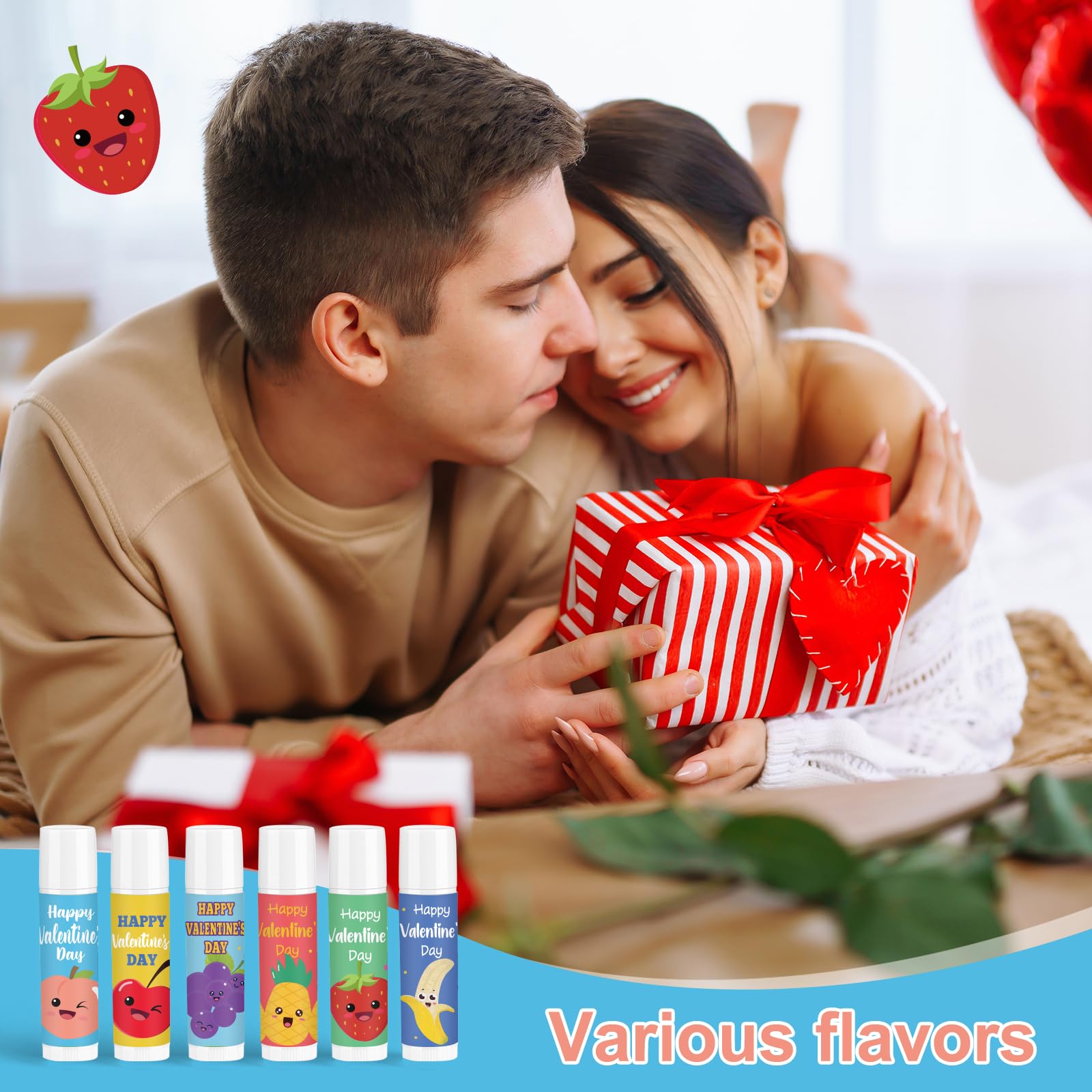Marhpveua 24-Piece Fruity Lip Balm Gift Set Valentines Day Gifts