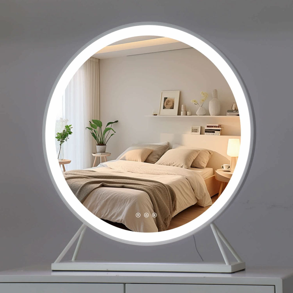 Marilyn Round Hollywood Mirror White 60x67cm