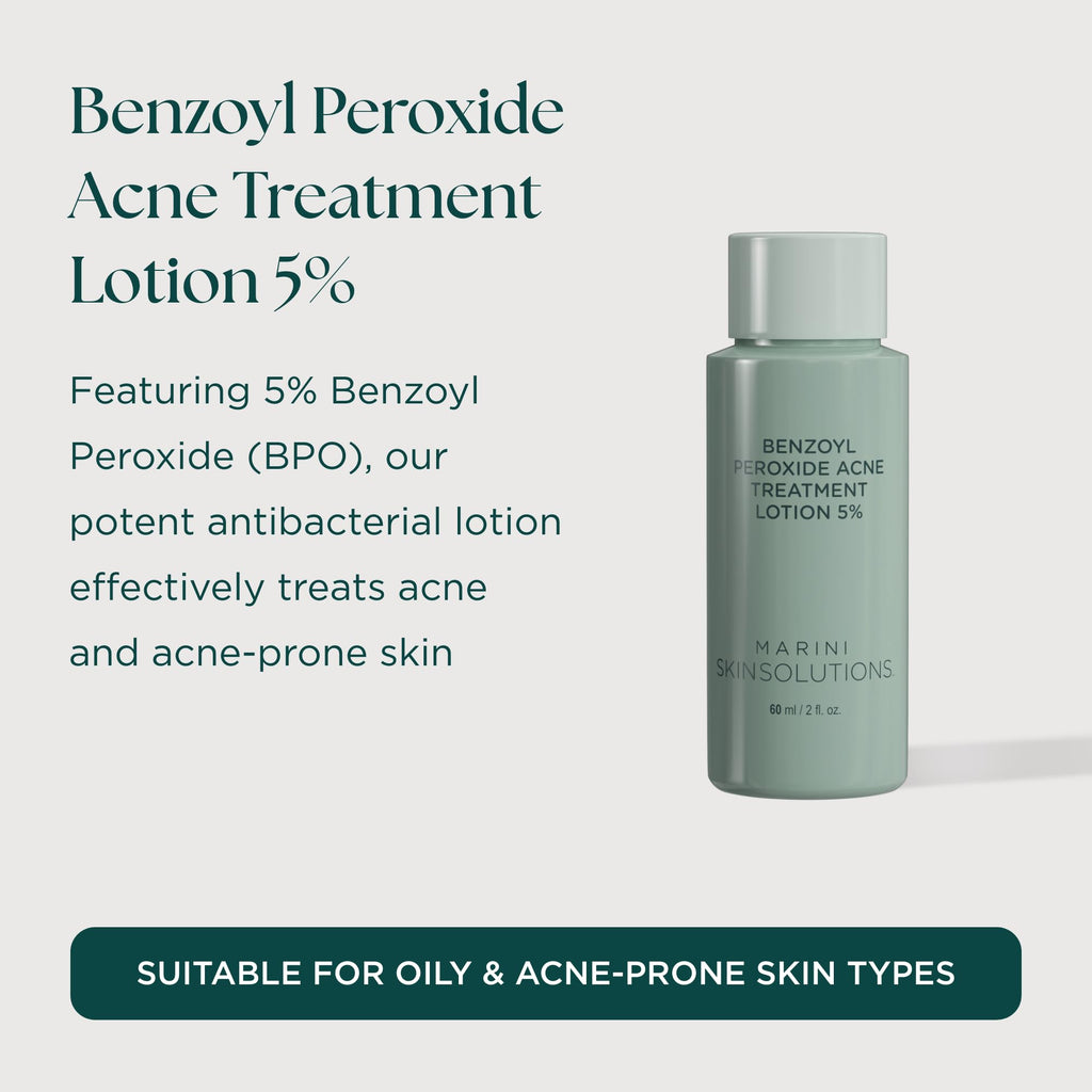 Marini SkinSolutions Benzoyl Peroxide 10% Acne Treatment Lotion – 2 fl oz – USA Made