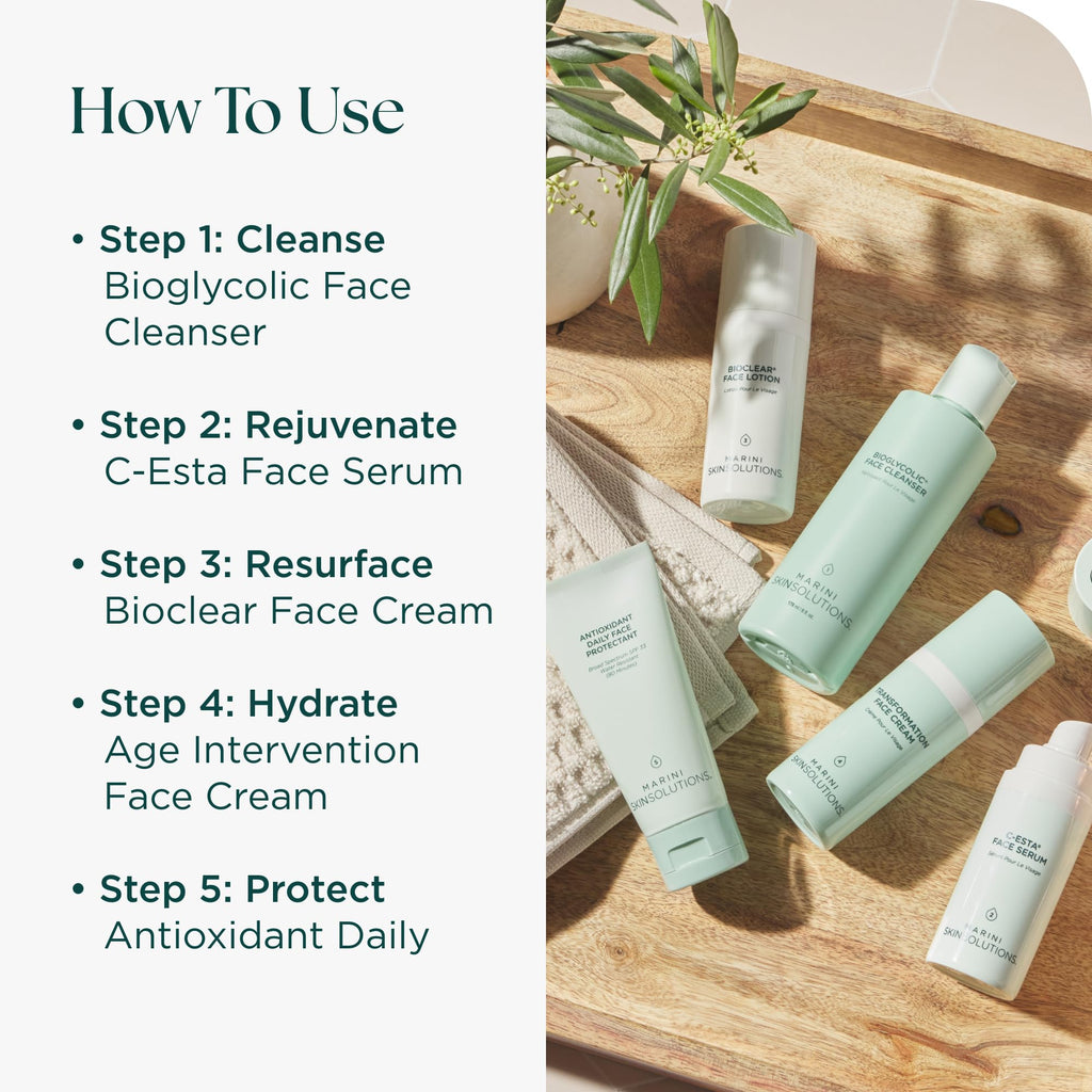 Marini SkinSolutions Skin Care Management System for Dry to Very Dry Skin | SPF 33 Antioxidant Protectant – Made in USA