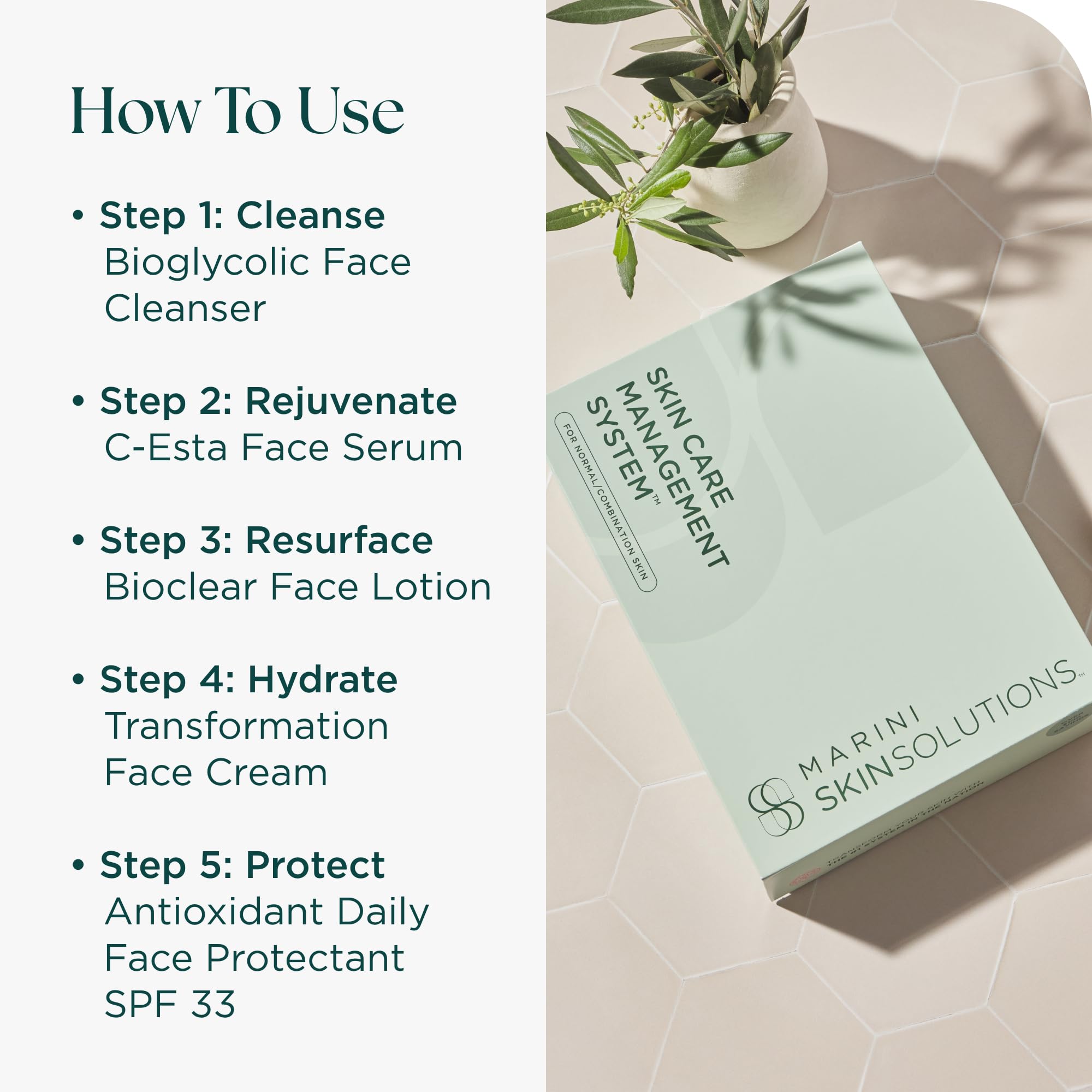 Marini SkinSolutions Skin Care Management System with SPF 33 for Normal to Combination Skin