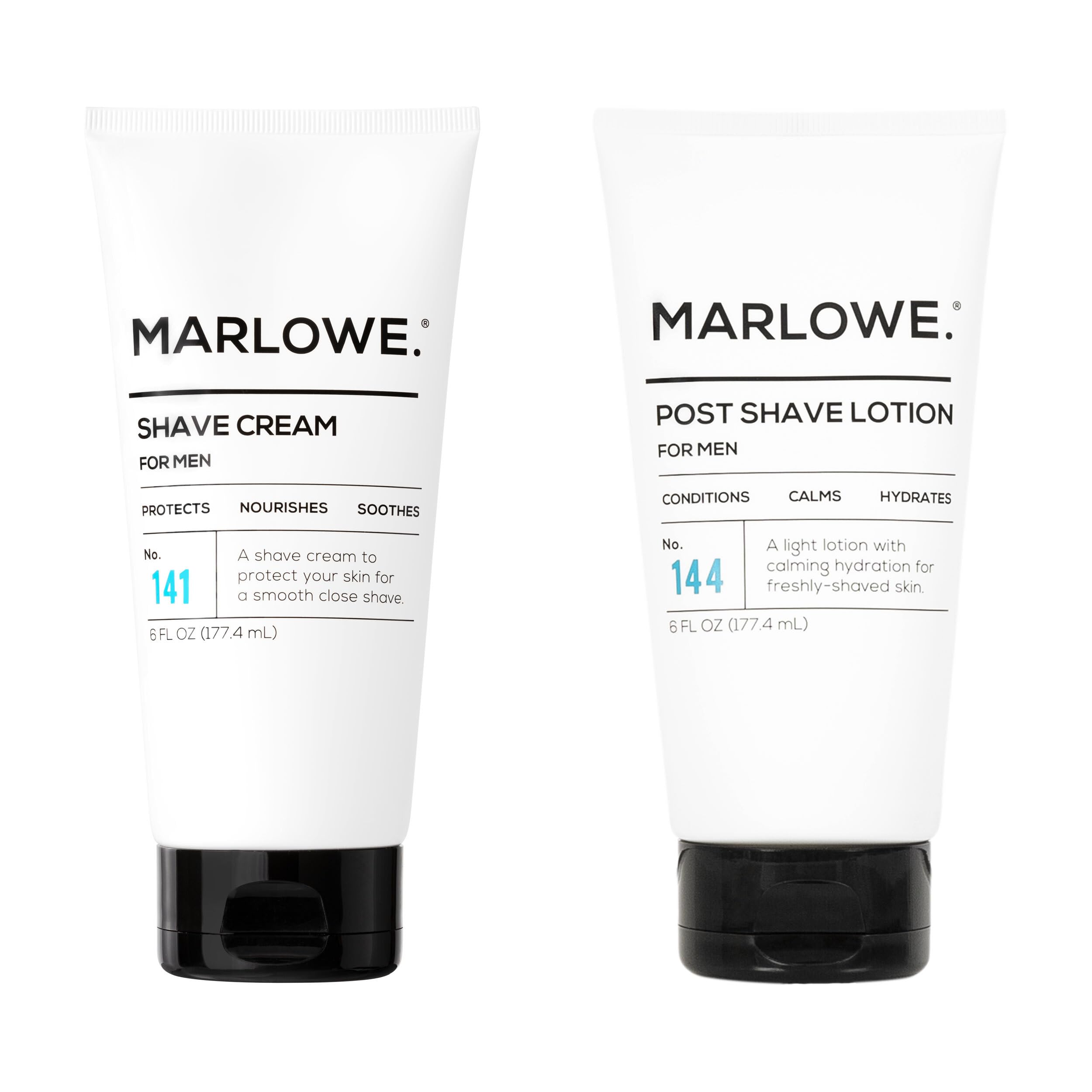 MARLOWE No. 141 Shave Cream & No. 144 Post Shave Lotion – 6oz Duo Pack