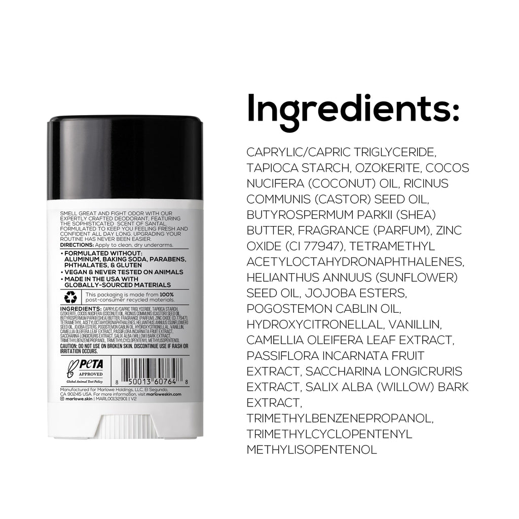 MARLOWE No.024 Mens Santal Deodorant 3-Pack – Aluminum-Free Natural Deodorant