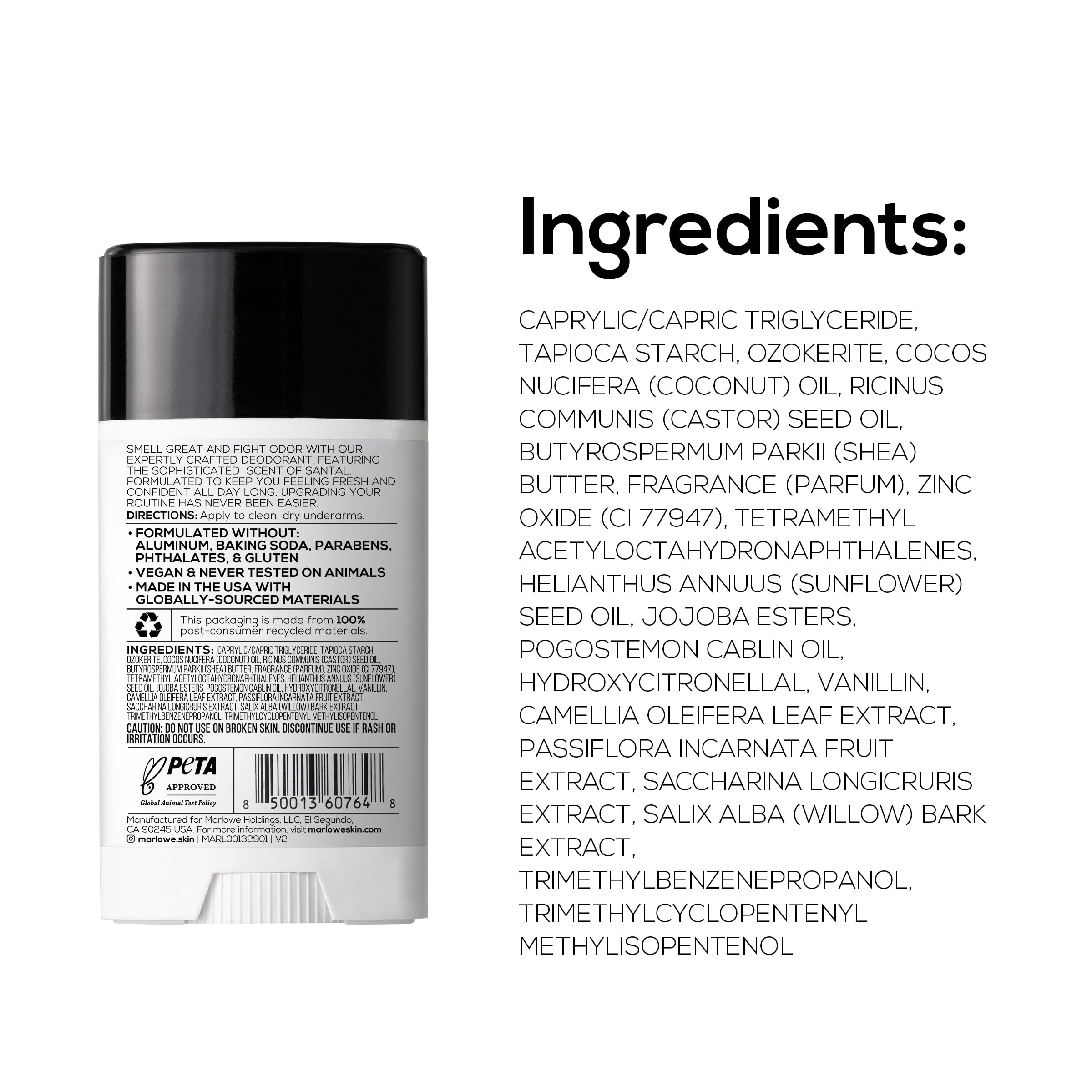 MARLOWE No.024 Mens Santal Deodorant 3-Pack – Aluminum-Free Natural Deodorant