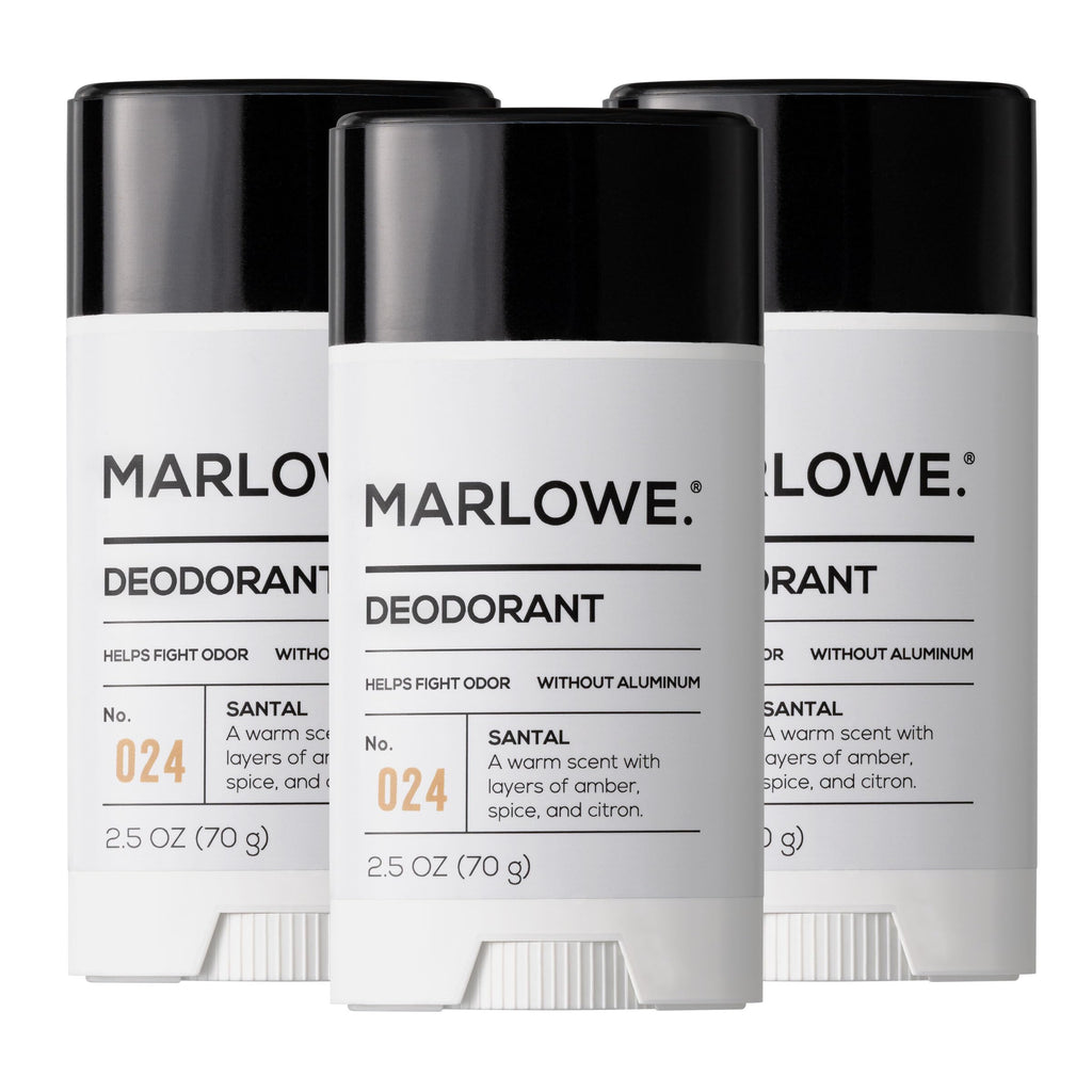 MARLOWE No.024 Mens Santal Deodorant 3-Pack – Aluminum-Free Natural Deodorant