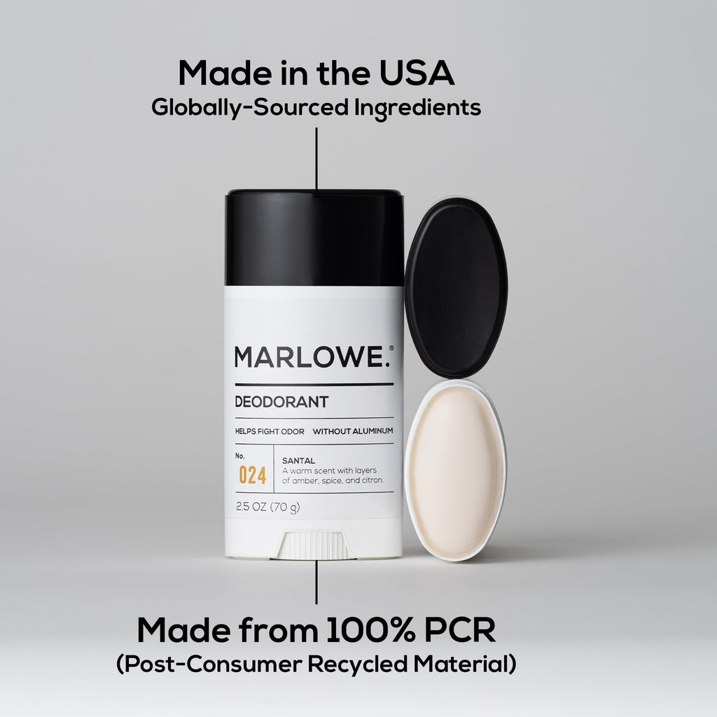 MARLOWE No.024 Mens Santal Deodorant 3-Pack – Aluminum-Free Natural Deodorant