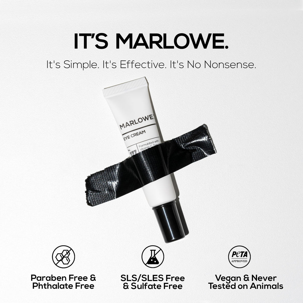 MARLOWE. No. 127 Mens Eye Cream | Vitamin C, Caffeine & Squalane for Puffiness, Wrinkles & Dark Circles