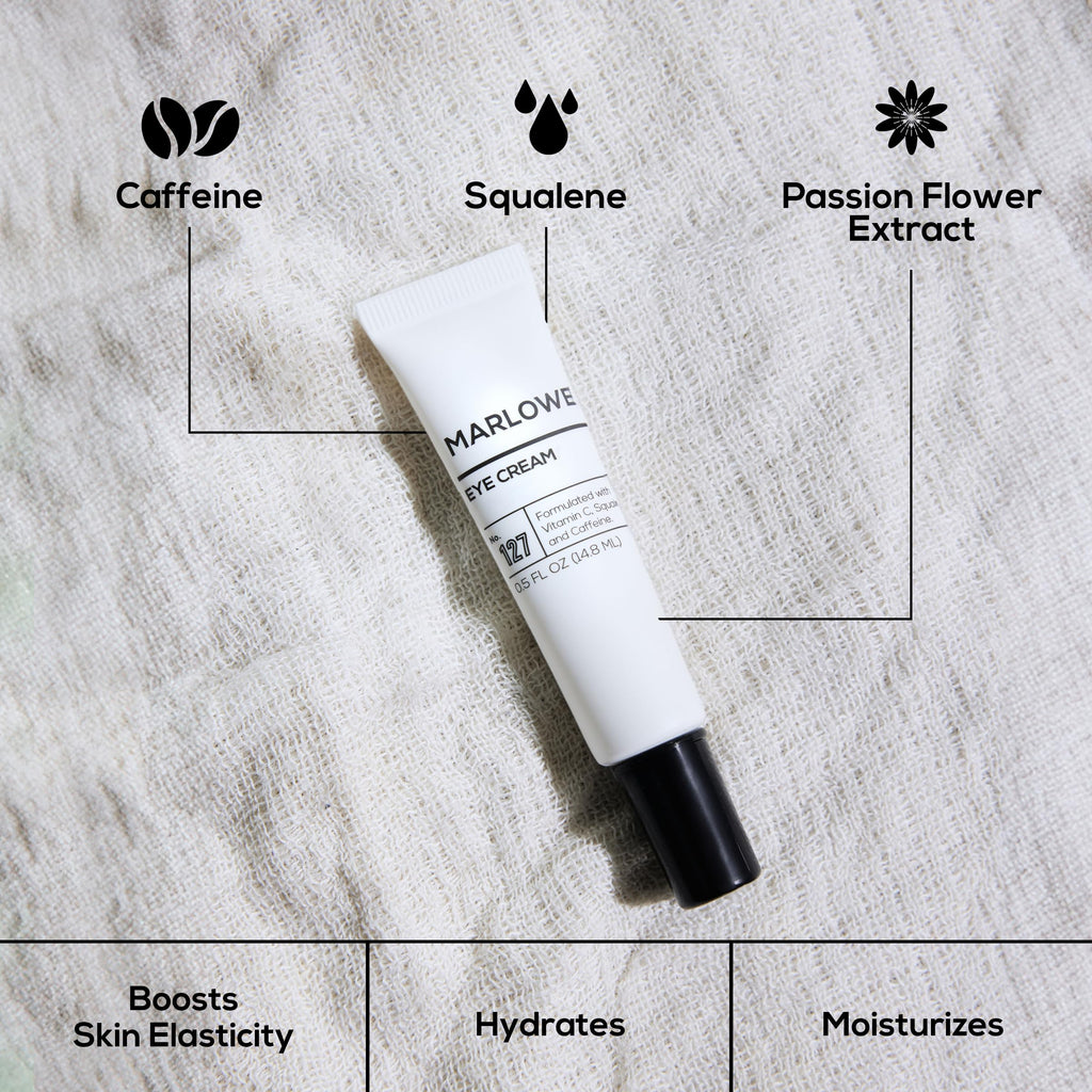 MARLOWE. No. 127 Mens Eye Cream | Vitamin C, Caffeine & Squalane for Puffiness, Wrinkles & Dark Circles