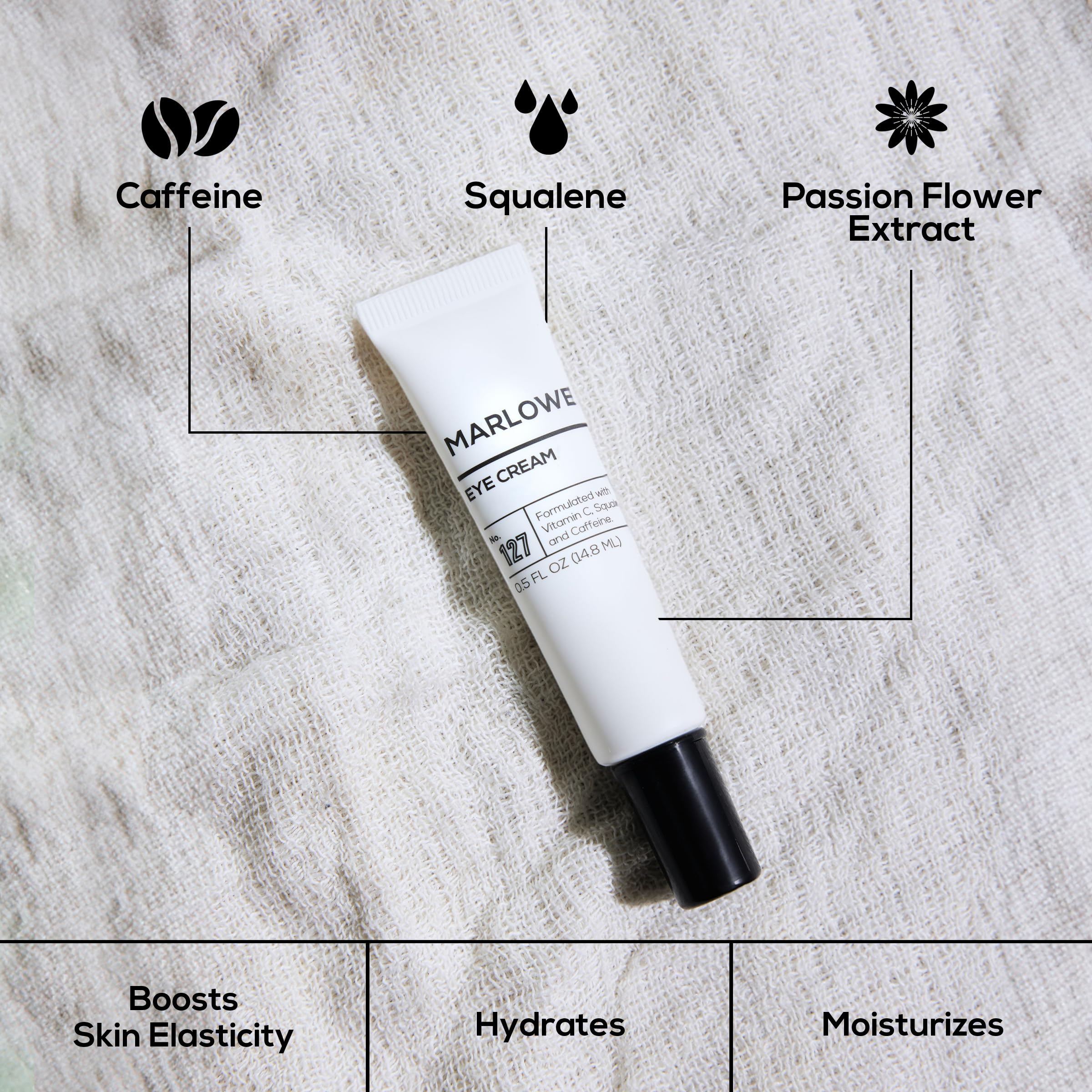 MARLOWE. No. 127 Mens Eye Cream | Vitamin C, Caffeine & Squalane for Puffiness, Wrinkles & Dark Circles