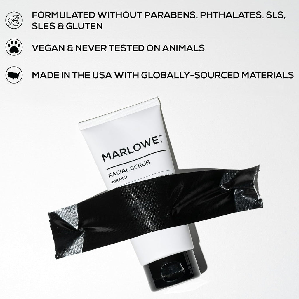 MARLOWE Skin Care Set No.122 Facial Scrub + No.123 Facial Moisturizer – Exfoliate, Hydrate, Soothe