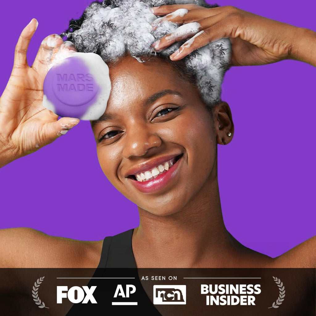 MARS MADE Purple Toning Shampoo Bar 2.0 – Hydrating Solid Shampoo for All Hair Types