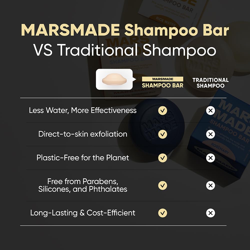 MARS MADE Tea Tree Shampoo Bar 2.0 – Hydrating & Purifying Solid Shampoo for All Hair Types (120g)