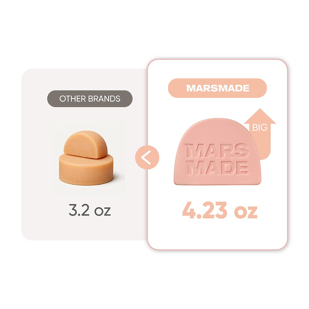 MARS MADE Castor Oil Conditioner Bar – Nourishing, Zero-Waste Hair Care (3.5 oz)