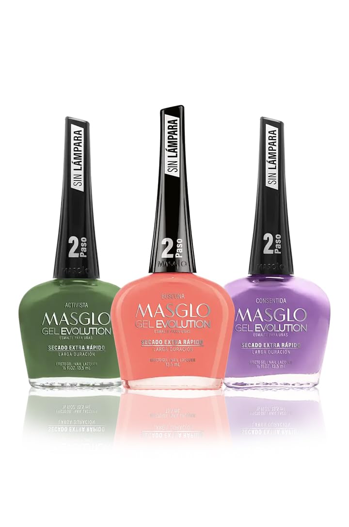 MASGLO Gel Evolution Nail Polish Set - 3 Shades, No UV Lamp, Up to 12 Days