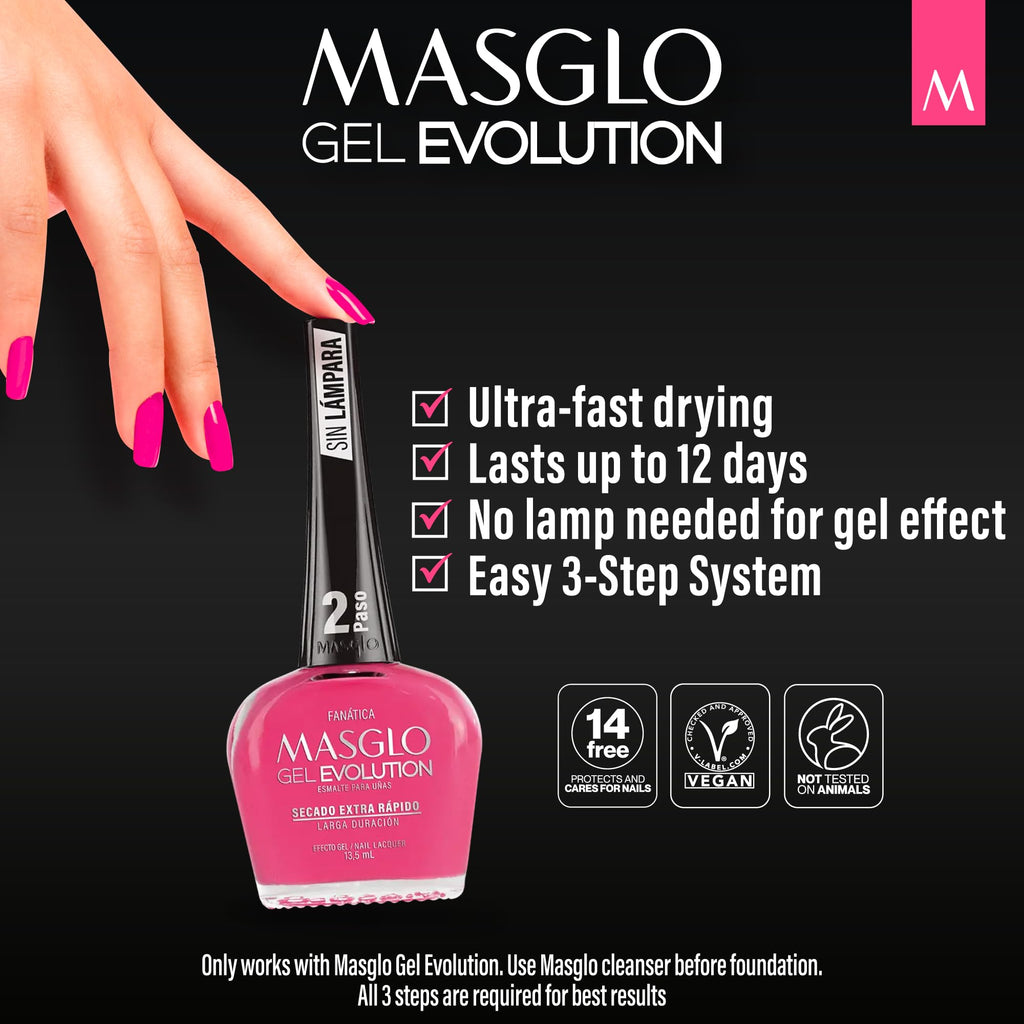 MASGLO Gel Evolution – Set of 3 Nail Polishes | No UV/LED Lamp Needed, Fast-Drying, 12-Day Wear, 14-Free Formula