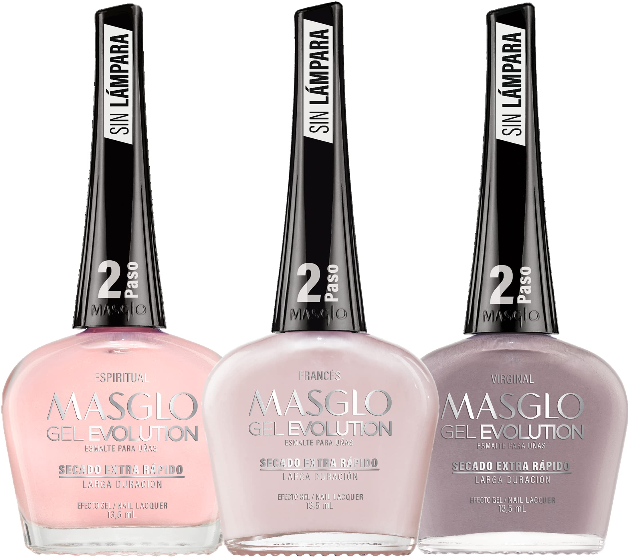 MASGLO Gel Evolution – Set of 3 Nail Polishes | No UV/LED Lamp Needed, Fast-Drying, 12-Day Wear, 14-Free Formula