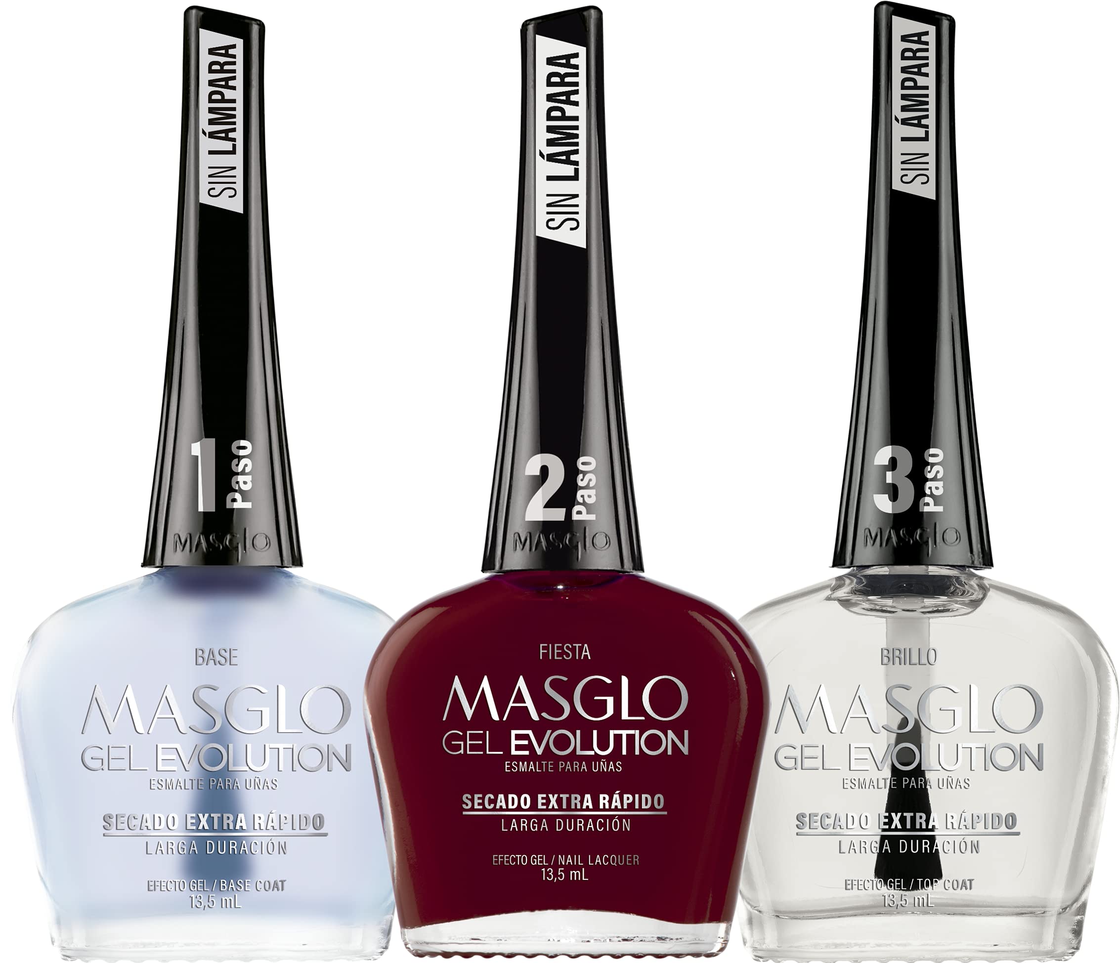 MASGLO Gel Evolution Set – 3 Nail Polishes, No Lamp, 12-Day Wear, 14-Free Vegan