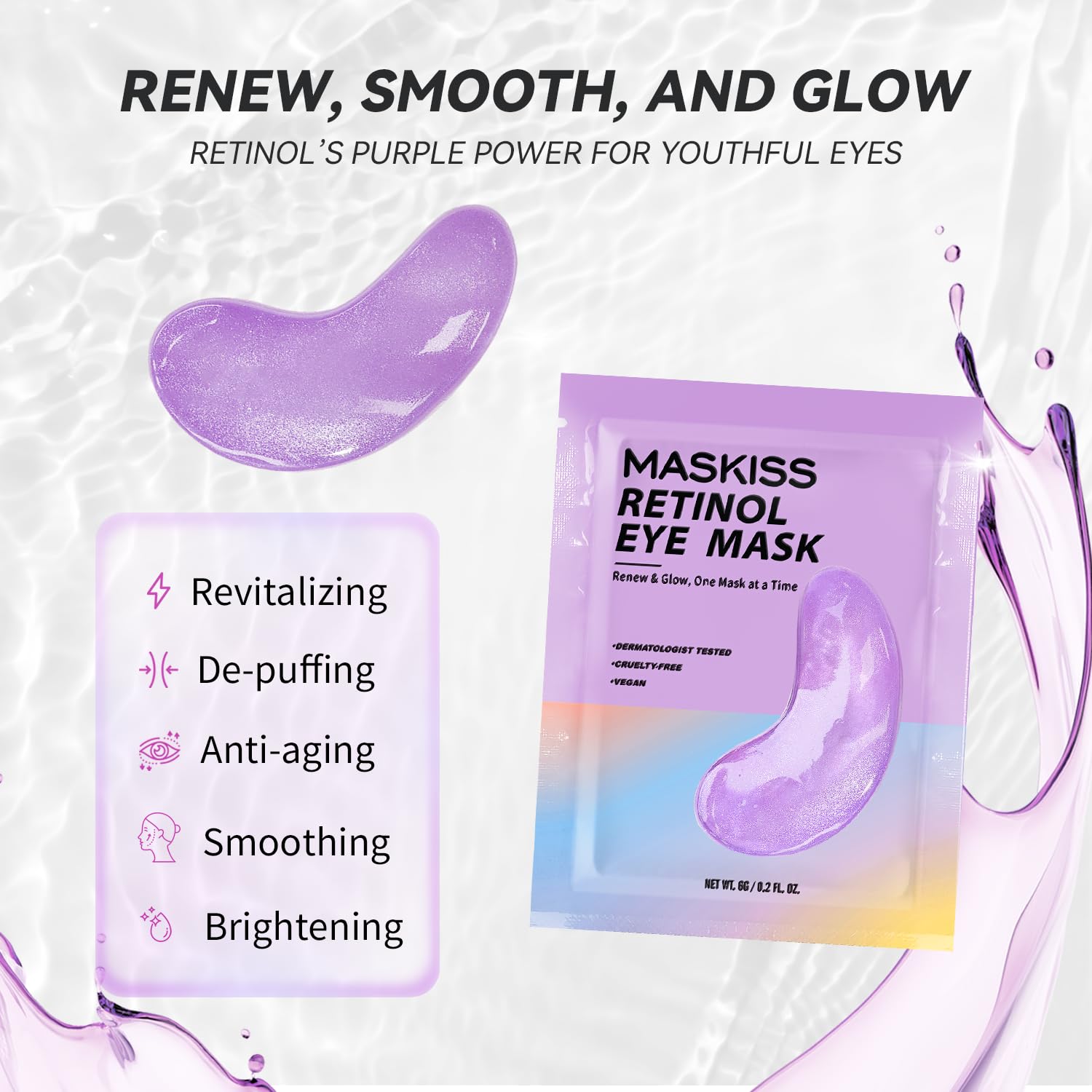 Maskiss Retinol Under Eye Patches (24 Pairs) – Firming, Hydration & Brightening