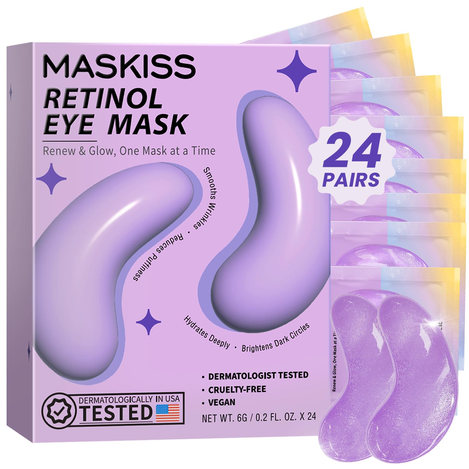 Maskiss Retinol Under Eye Patches (24 Pairs) – Firming, Hydration & Brightening