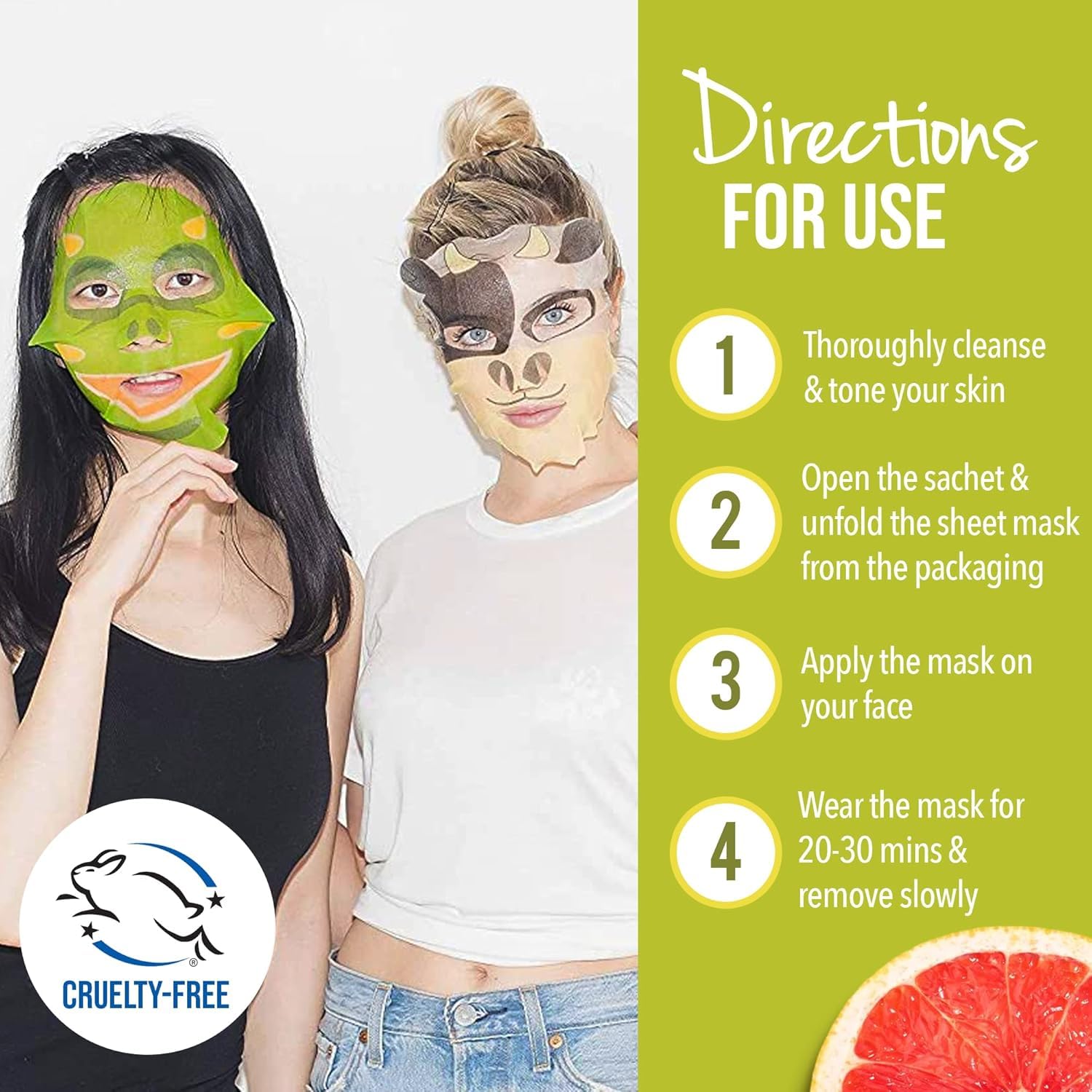 Masque BAR Pretty Animalz Sheet Masks – Hydrating Korean Skincare for All Skin Types (6-Pack)