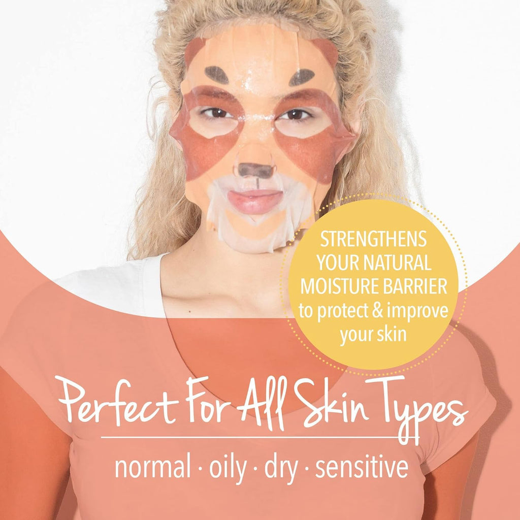Masque BAR Pretty Animalz Sheet Masks – Hydrating Korean Skincare for All Skin Types (6-Pack)
