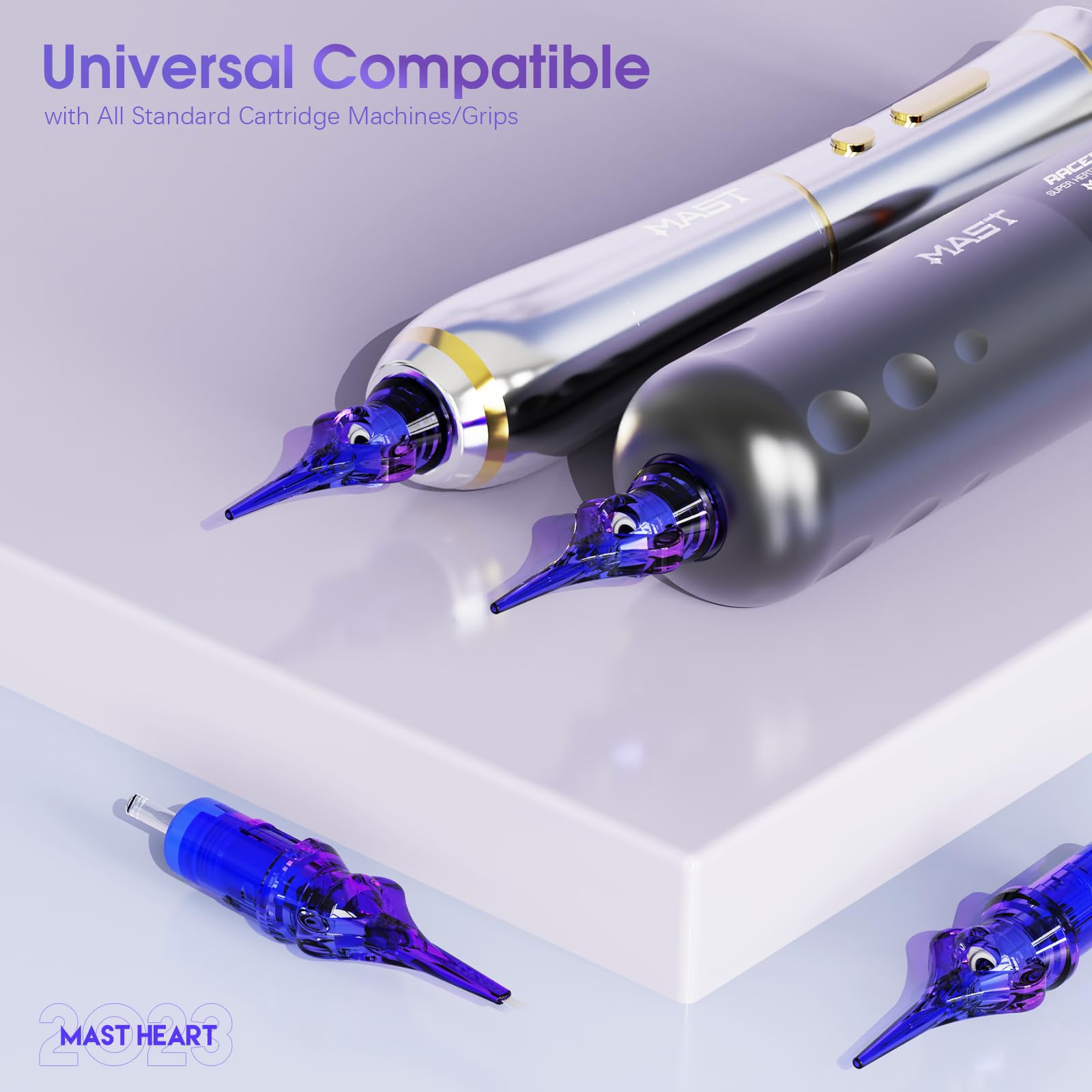 MAST TATTOO Mast Heart 0401RL Round Liner Long Tip Cartridges (20Pcs) – Precision & Style