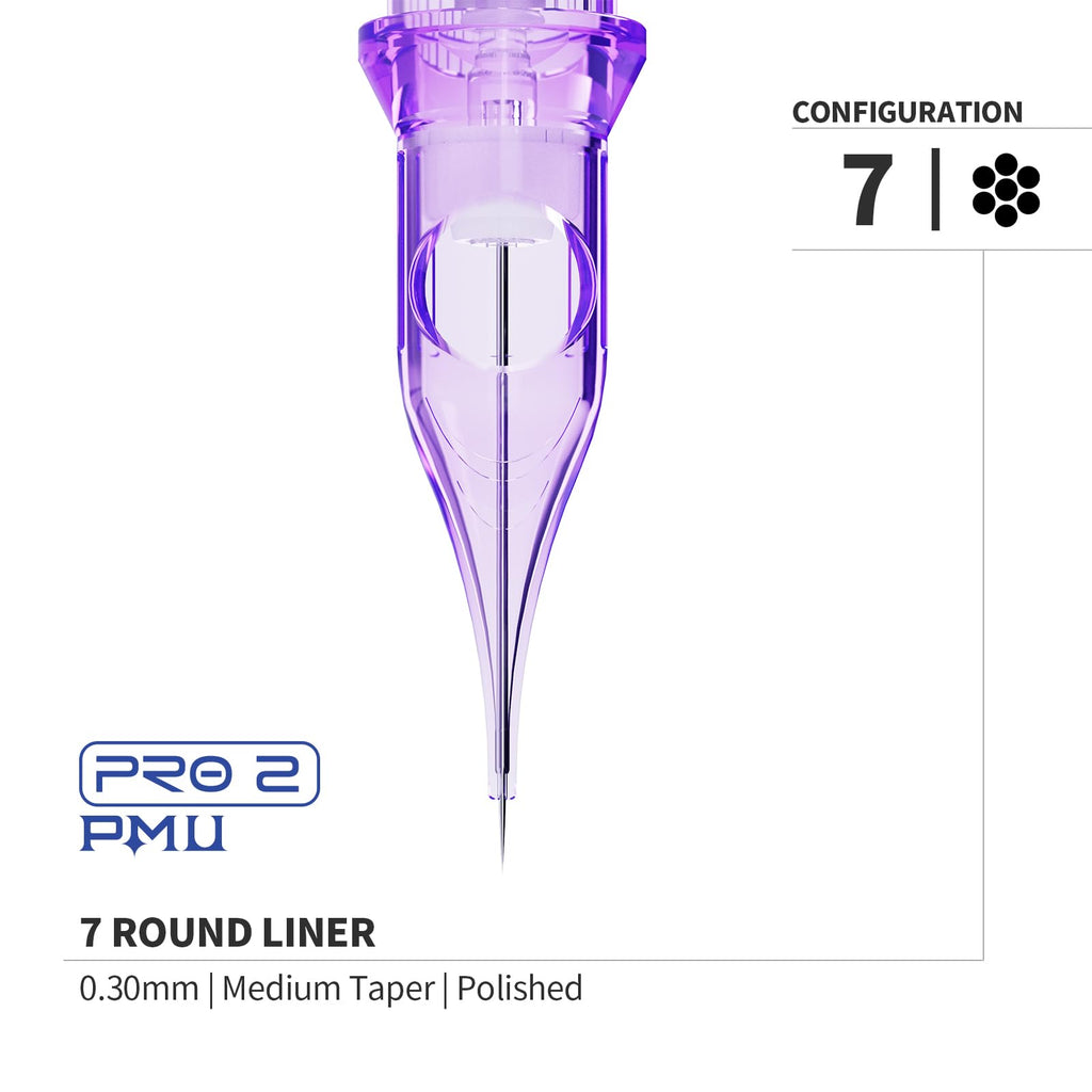 Mast PMU Tattoo Needles 1007RL – 18mm Long Tip, 0.3mm Round Liner for Precision