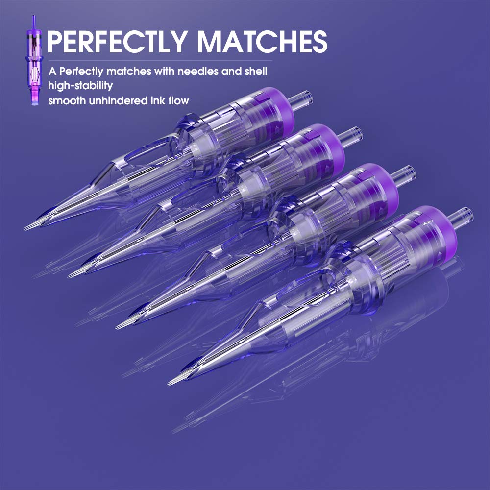 Mast Pro Tattoo Cartridges 20Pcs Round Liner 1018RL – Clear Body, High-Density