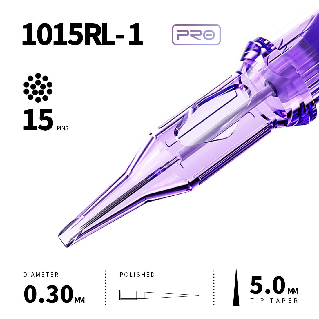 MAST TATTOO Mast Pro Tattoo Cartridges Needles – 20Pcs 1015RL #10 Bugpin Round Liner