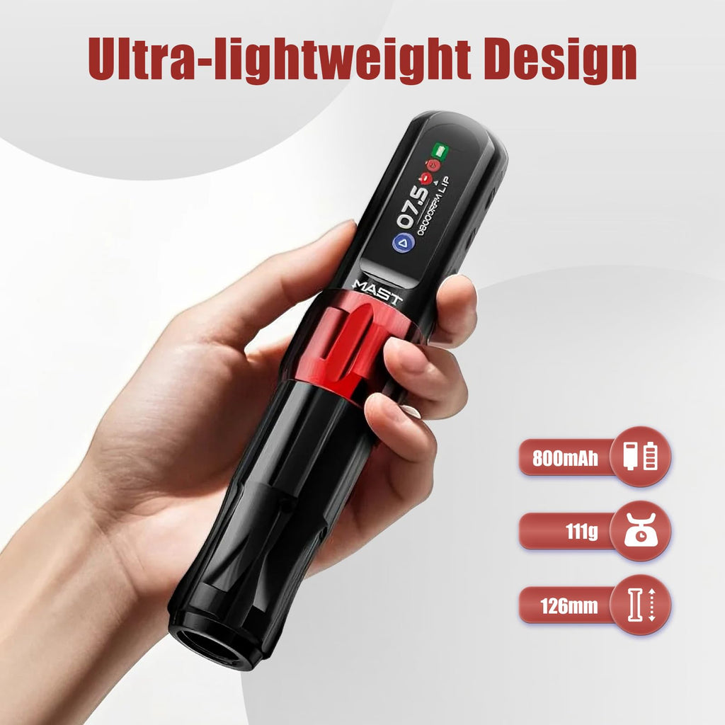 MAST TATTOO Tour2 Pro Cordless Tattoo Gun Kit – Lightweight, Silent Rotary Machine for Beginners