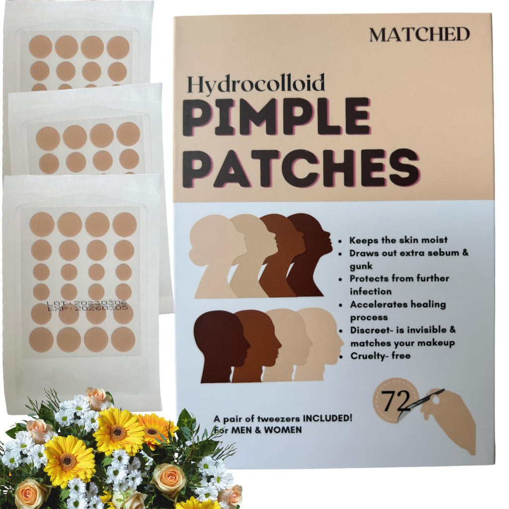 MATCHED Hydrocolloid Pimple Patches - Truly Invisible, 3 Sizes, 72-Count (MIAMI)