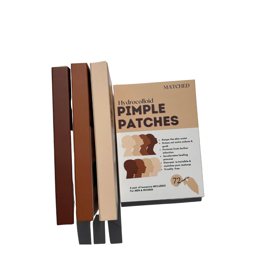 MATCHED Hydrocolloid Pimple Patches - Truly Invisible, 3 Sizes, 72-Count (MIAMI)