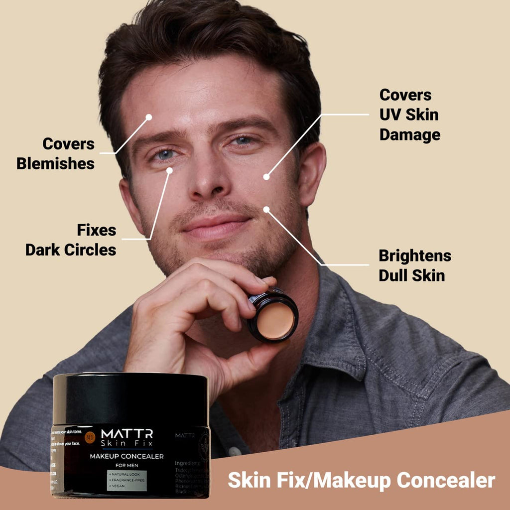 MATTR Skin Fix - Luxury Tinted Concealer for Men, 15g | Covers Blemishes, Razor Burns, Under-Eye Bags