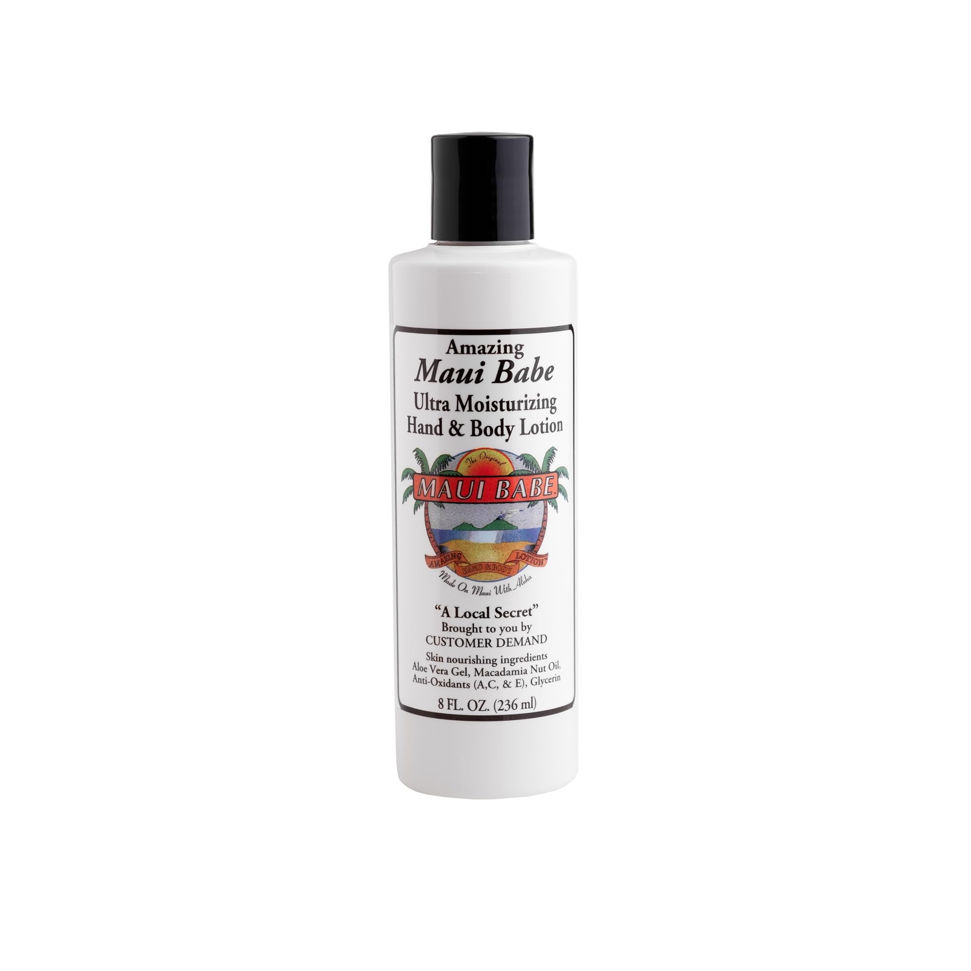 Maui Babe Moisturizing Hand and Body Lotion, 8 oz – Ultra Hydration with Aloe Vera & Macadamia Oil