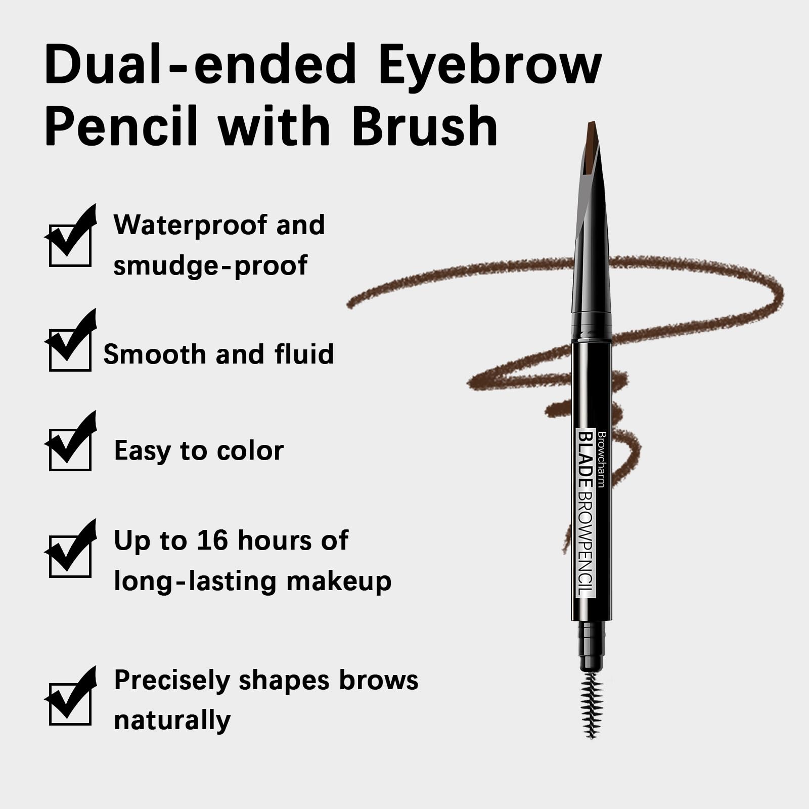 MAVENI Browcharm Microblading Eyebrow Pencil 0.1mm Ultra-Fine | Waterproof, Long-Wear (01 Black)