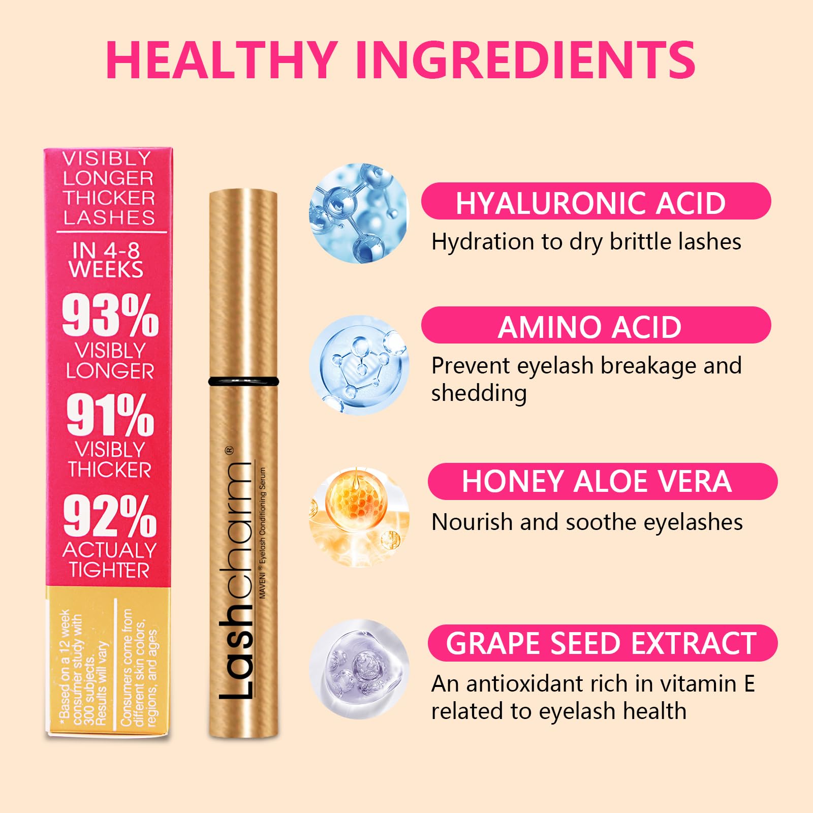 MAVENI Lash Enhancing Serum – Advanced Eyelash Growth (5ml) – Gold