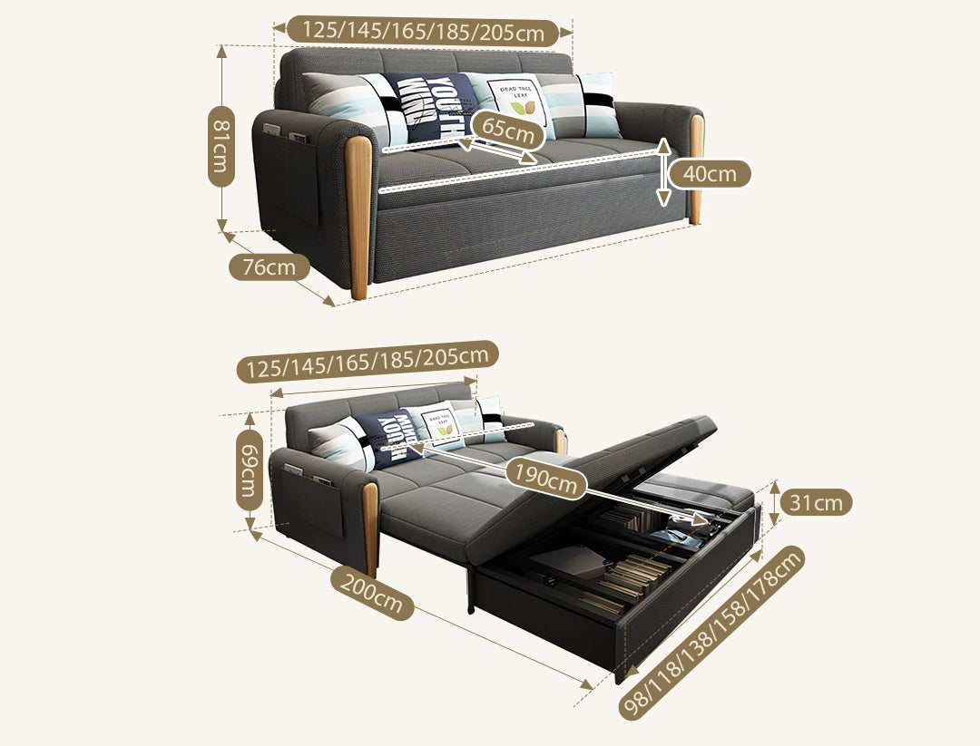 Mavis Two Seater Sofa Bed, Dark Grey