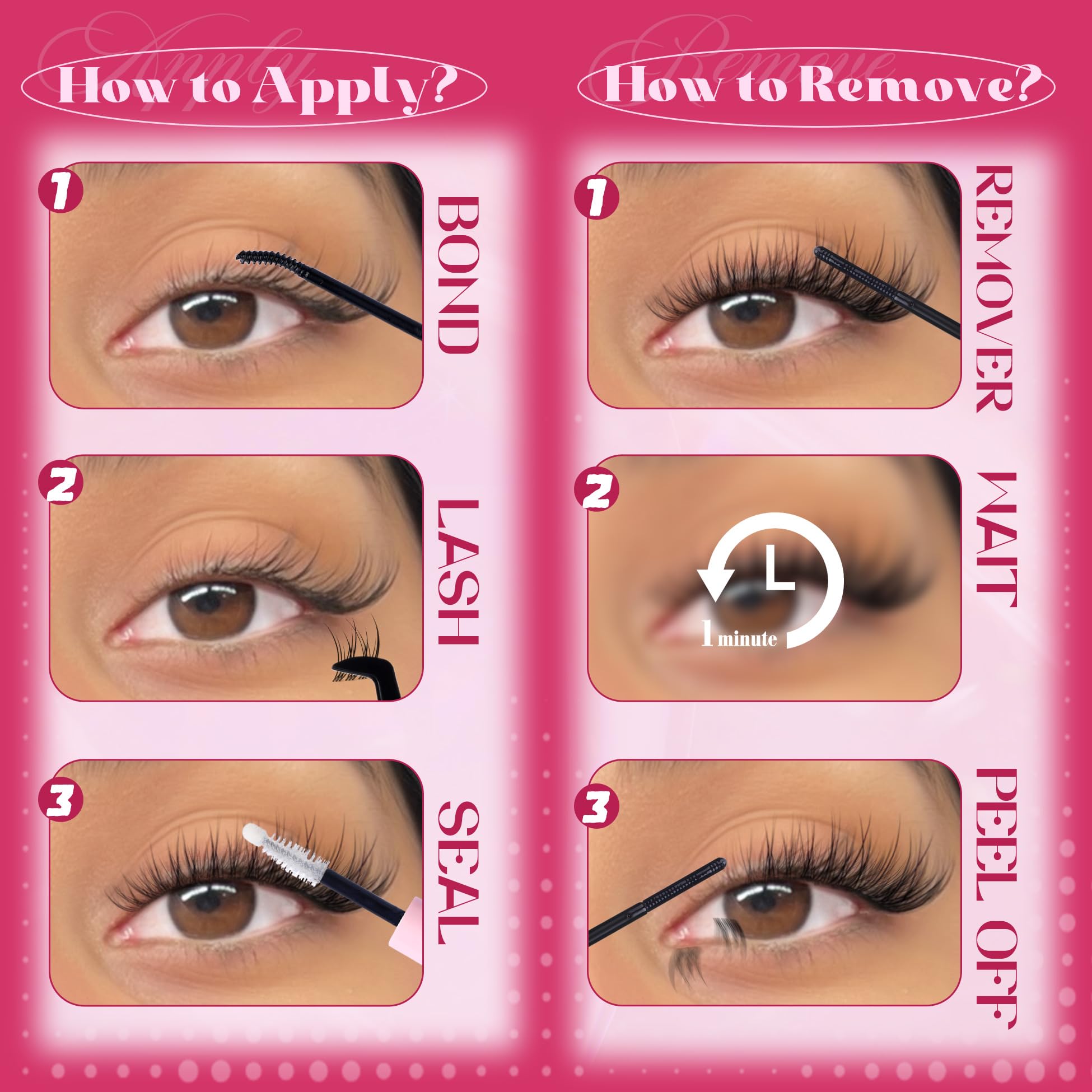 Mavphnee Natural Lash Clusters Kit — Wispy CC-Curl Lashes, Clear Band, DIY Lash Extensions, Bond & Seal, Remover