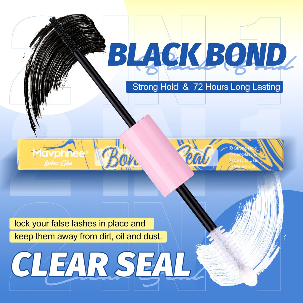 Mavphnee Lash Bond & Seal 2-Pack | Waterproof Lash Glue for Clusters & Extensions