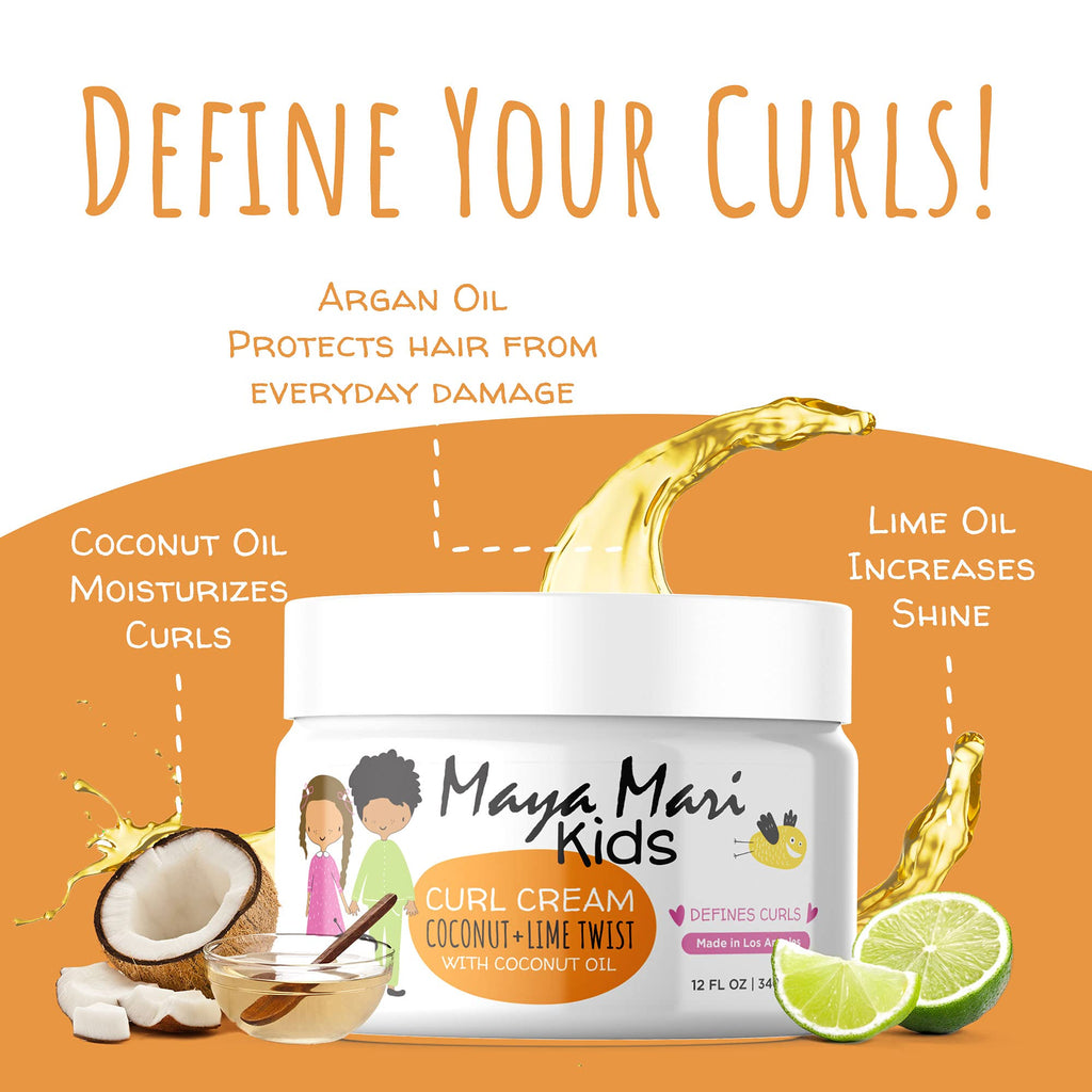 MAYA MARI Kids 2-in-1 Shampoo, Conditioner & Curl Cream Set | Tear Free & Sulfate Free